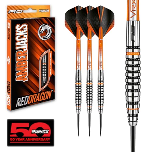 RED DRAGON Amberjack 14: 23g Tungsten Darts Set with Flights and Shafts (Stems)