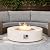 SUNBURY Outdoor 42inch Propane Fire Pit Table, 50,000 BTU Spotted White Patio Fire Table, Concrete Round Gas Fire Table w Lava Rocks