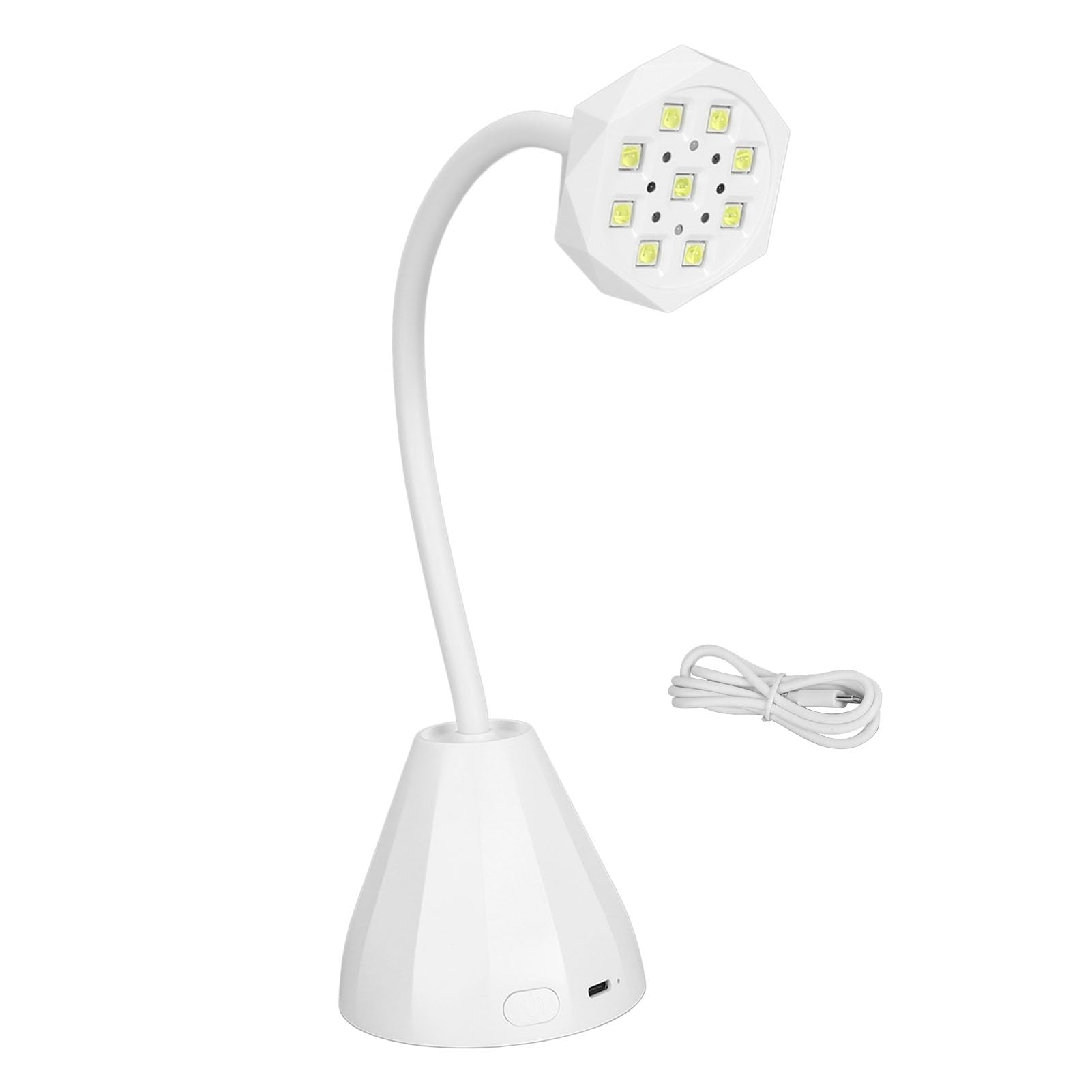 NSXAYIWE UV Nail Lamp, 360° Mini LED UV Light for Gel Nails, Rechargeable LED Nail Light Nail Dryer for Gel Polish, 27W Gooseneck Nail Lamp for Home