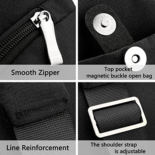 Tealots Small Sling Bag Crossbody Personal Pocket Bag Anti-Thief Chest Bags Shoulder Backpack For Travel Hiking Daypacks (B-Black Right Hand) #TOP4