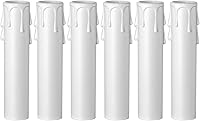 Vista 8 de Juego de 6 fundas para velas de goteo, base de candelabro, 4 pulgadas de alto, color negro