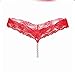 Heavelove 2 Pack Womens Pearls Mini Bikini G-String Thongs Peral Chain String Cute Lingerie T Pants Lace Thongs M-XXL (US, Alpha, Medium, Regular, Regular, Black+Red)