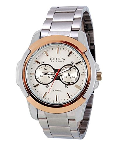 Exotica White Dial Analogue Watch for Men (EFG-05-TT-Steel-W) (B00SWDZWBE) Amazon Price History, Amazon Price Tracker