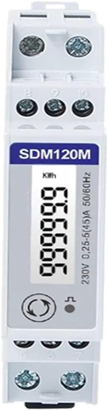 Energy Meter SDM120-1 Phase 2 Wire 0.25~5 A 230V RS485 DIN Rail