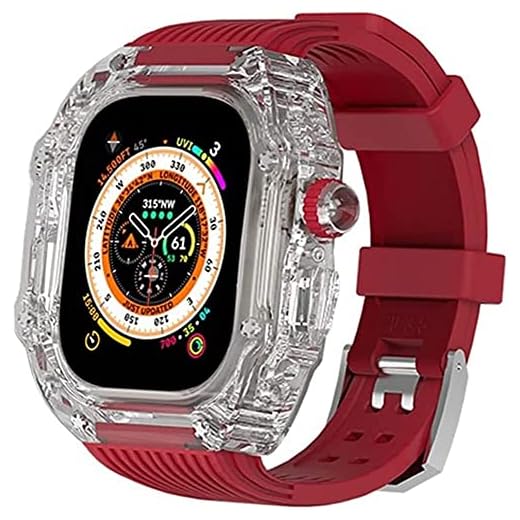 VELORE Rm modified Clear Watch Case, Para Apple Watch Ultra 49mm, Moldura Totalmente Transparente Com Kit Mod Banda, Para Wwatch 8 7 6 5 4 SE 45mm 44mm (Cor: B, Tamanho: 45mm)