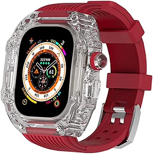 Kit de modification Apple Watch lunette transparente et bracelet haut de gamme 49mm 45mm