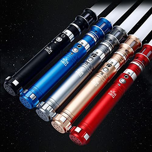 Image of SABNEO Light Saber V7 Changeable Colors-Smooth Swing & Sound Dueling Light Sabers Rgb-10 Sound Effects, Silver, Kid