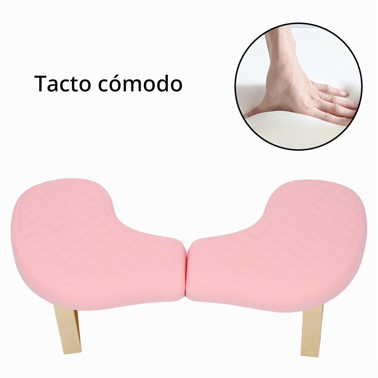 ZJchao Reposabrazos para Uñas para Manicura Nail Tech, Reposamanos en Forma de U, Diseño Ergonómico, Desmontable, Plegable con Material de PU Suave para Salón, Hogar, Viajes (Rosado)