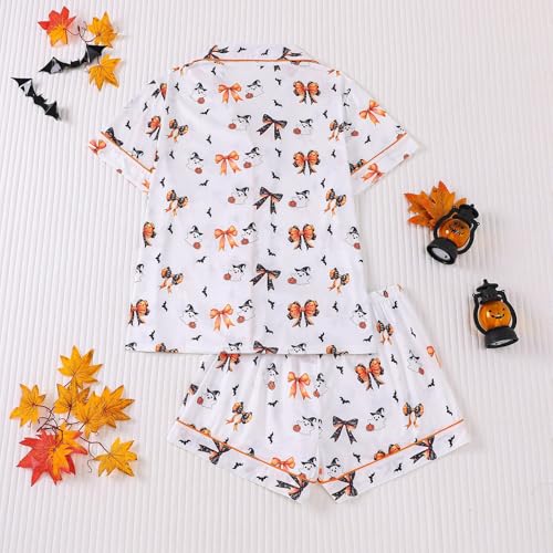 Halloween Pajamas Women Satin Pajama Set Silk Pj 2 Piece Loungewear - image 4