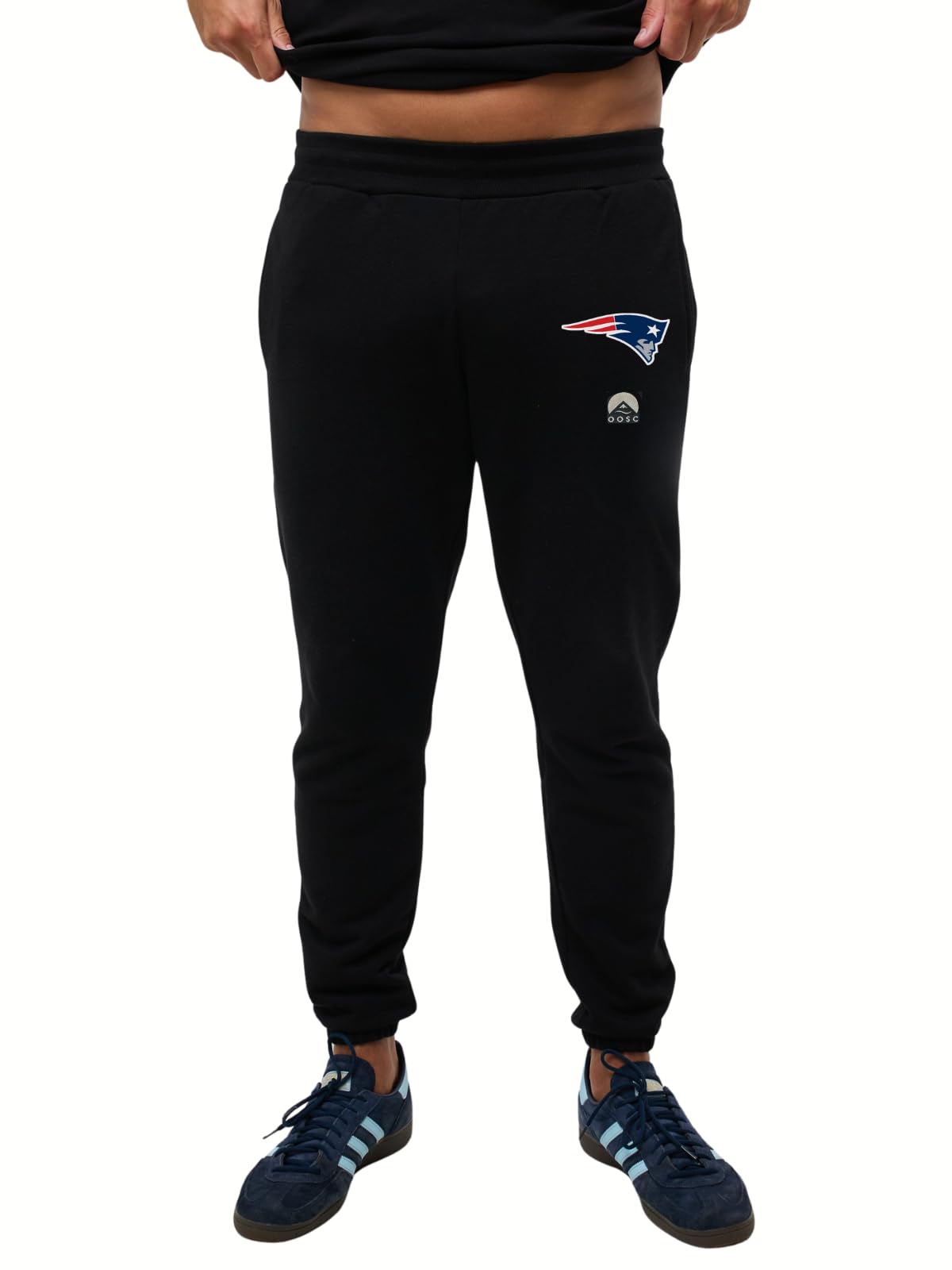 OOSC Mens New England Patriots Sweatpants, Black, XXL EU