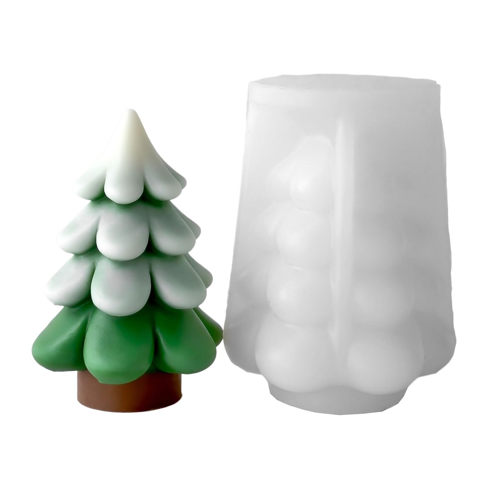 KAQNTUD Silicone Moulds Christmas Tree Candle Moulds Ornament Moulds Plaster Epoxy Resin Mould Handmade Candle Christmas Tree Silicone Mould Resin Plaster