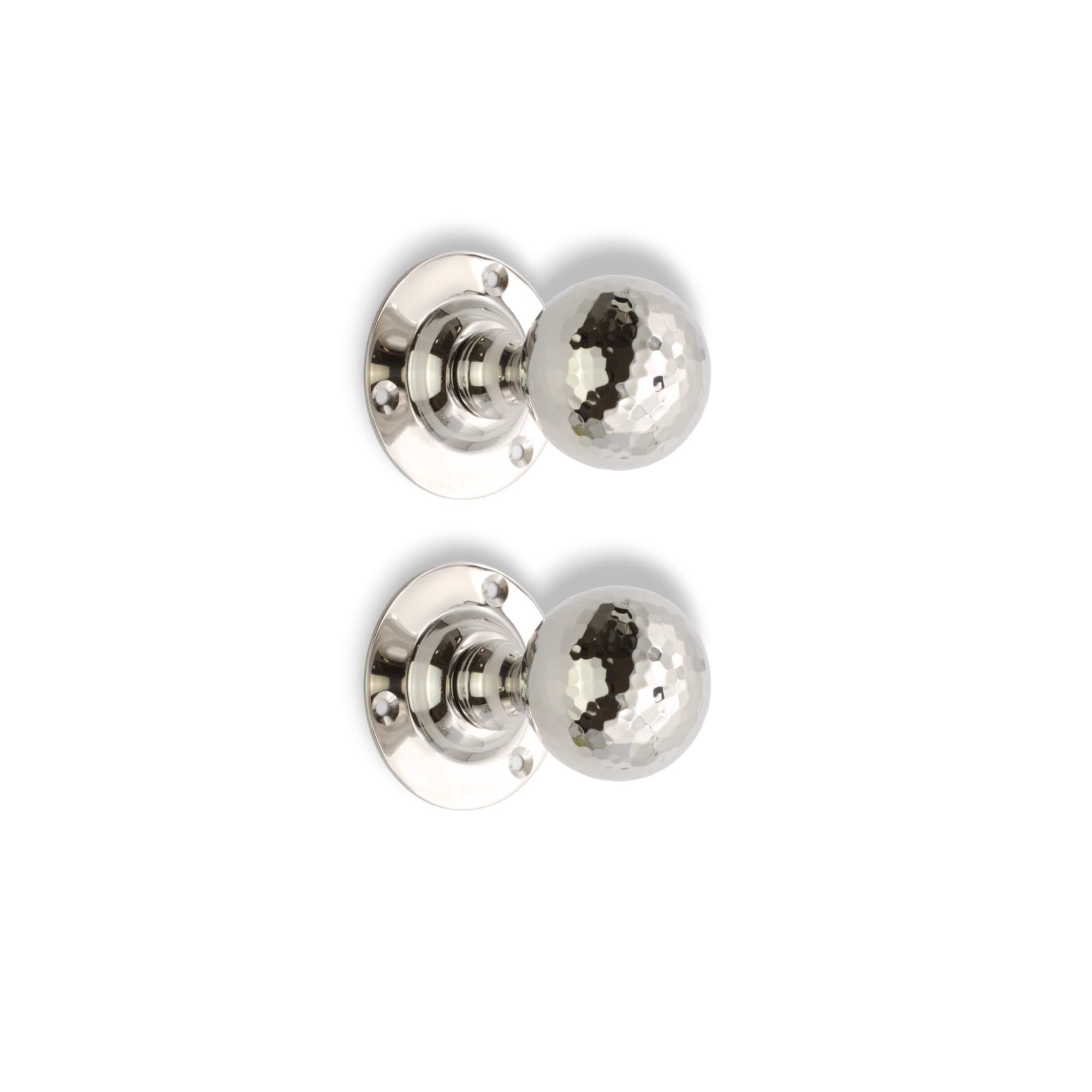 Infinity Decor Polished Nickel Victorian Hammered Pattern Ball Round Door Knobs works 45mm Pull Handles Set