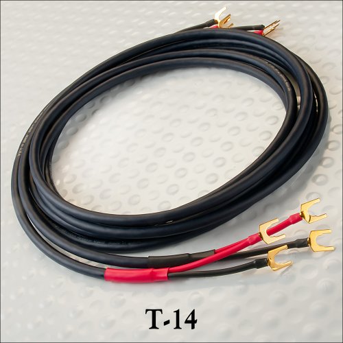 DH Labs T-14 Signature Speaker Cable [Stereo Pairs / Spade Connectors] 6 feet by Silver Sonic