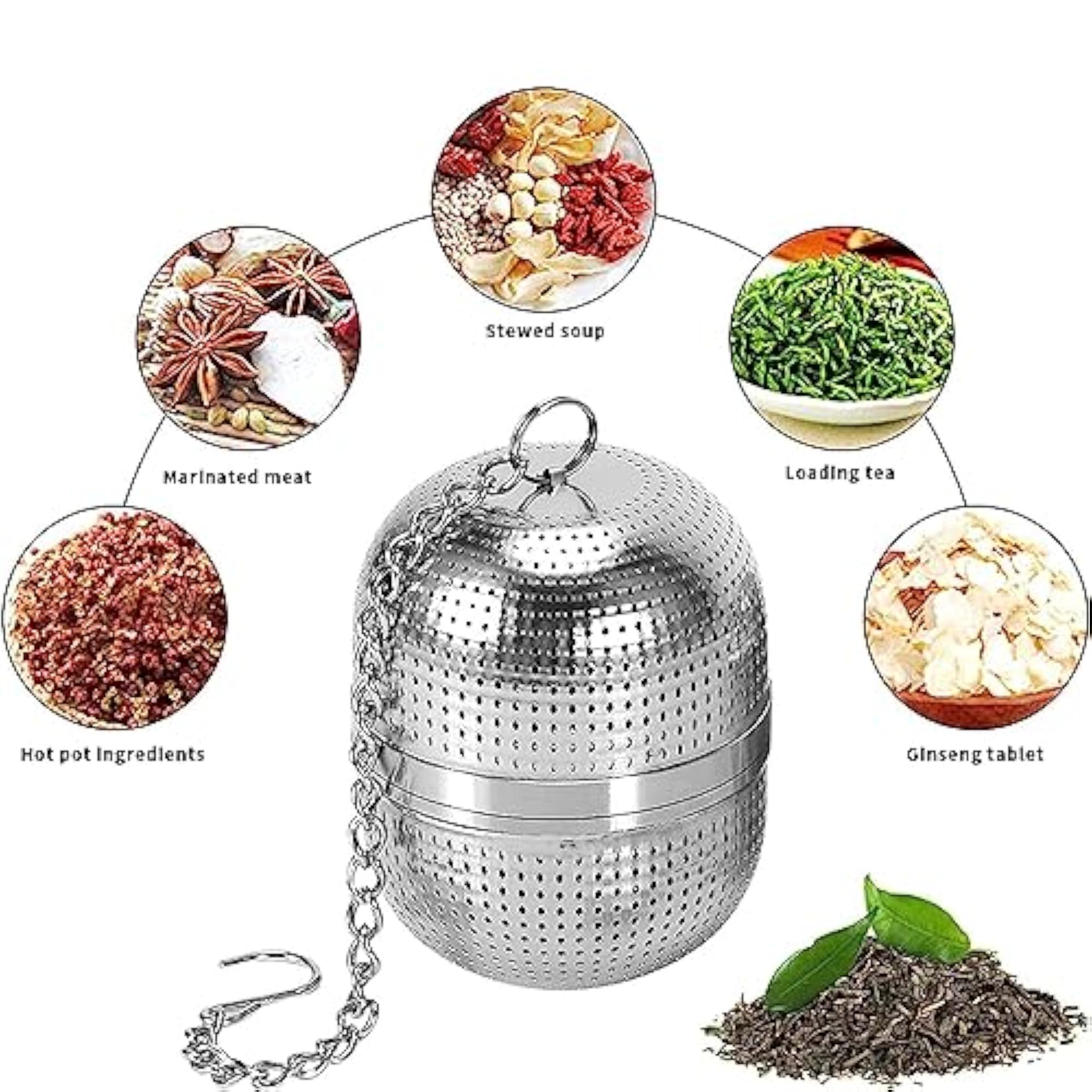 Stainless Steel Tea Infuser with Fine Mesh Chain