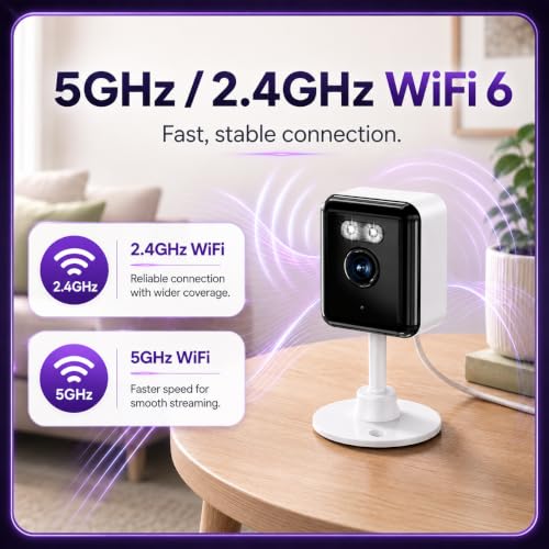 Gianteye 2K Indoor Security Camera (2-Pack), Dual-Band 2.4/5GHz WiFi Pet & Baby Monitor, AI Event Detection with Smart Search, Color Night Vision, 2-Way Audio, Human Detection, US App - image 2