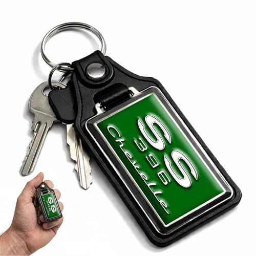 Image of Brotherhood 1968 Compatible with Chevelle SS 396 Rally Green Engine Emblem Design Key Chain Key Holder Key Ring For Men Heavy Duty Car Key Ring For Men and Women