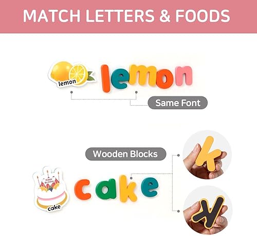 Miniatura 6 de SSol & Sam Imanes y letras magnéticas  Imanes del alfabeto ABC para refrigerador y pizarra de borrado en seco  Imanes de bebé para refrigerador y