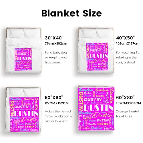 Personalized Blankets for Kids with Names Customized Blankets with Name for Adult Custom Blanket Gift for Birthday Christmas Valentines Day Gift