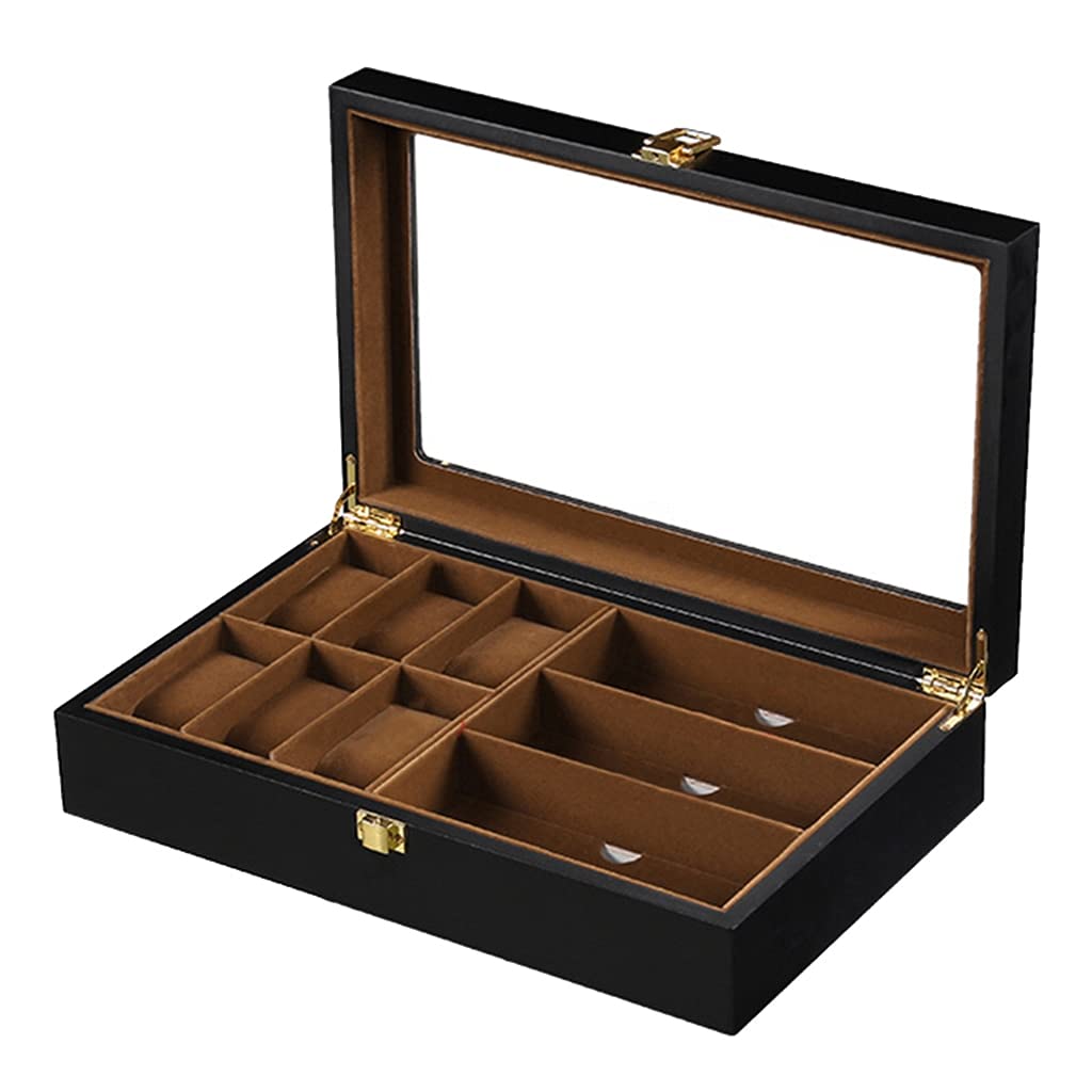 Boîte de rangement lunettes soleil HU803 coffret bois vitrine affichage bijoux