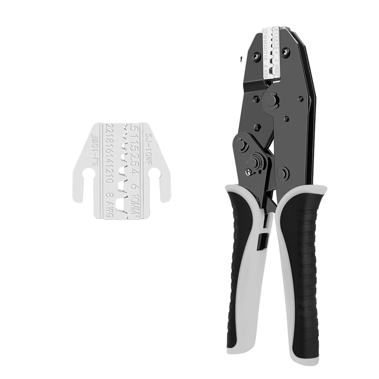 Ewsdsfs Hs-10Wf 9 Inches Ratcheting Wire Crimper Pliers 03B/10N/10Wf/35Wf/2546B/03J/125 Connectors Multi-Functional Hand Crimping Tool(Hs-10Wf)