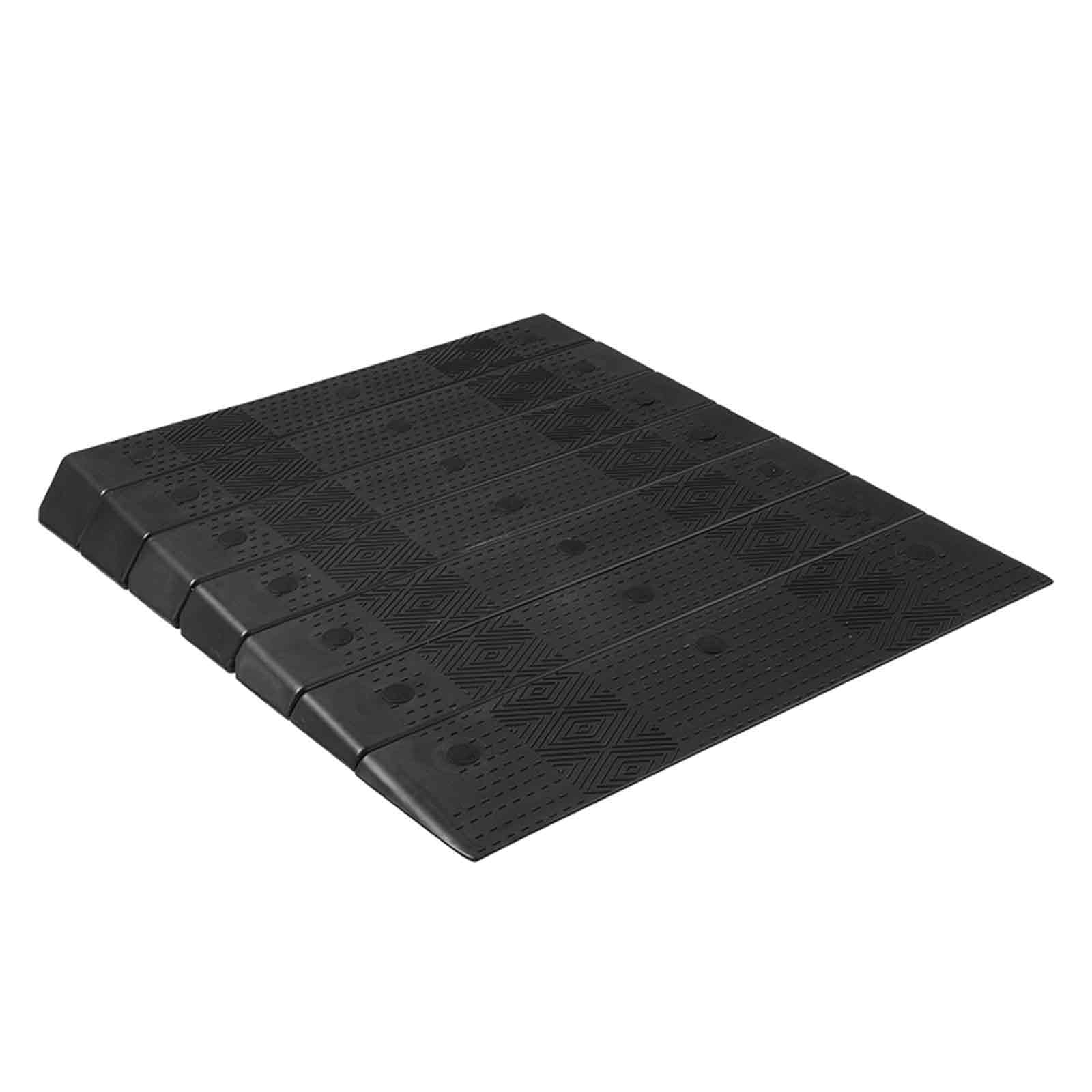 Rampa Bordillo de 2-10 cm de Alto, Capacidad de 500 Kg, 113 cm, Rampa Portátiles Antideslizantes de Acceso Modular, para Sillas de Ruedas, Scooters