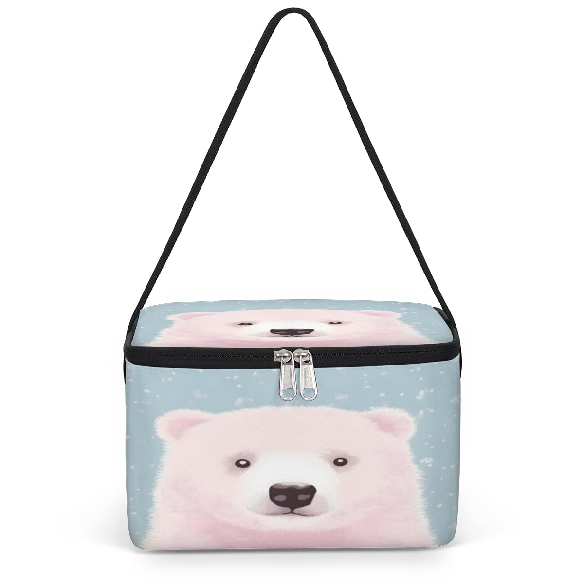 GzLeyigou Bear Lunch Bags for Women Men 9 Cans, Hot & Cold Food Delivery Bag Insulated Grocery Bag Insulated Lunch Box Cartoon Bear Cooler Bag for Office Work Picnic Beach