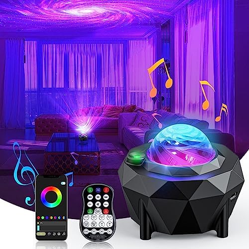 Star Projector, ZonQoonz Galaxy Projector with APP Remote Control, Bluetooth Music Speaker Aurora Projector, Night Light Projector for Kids Adults Gaming Room, Home Theater, Birthday, Party