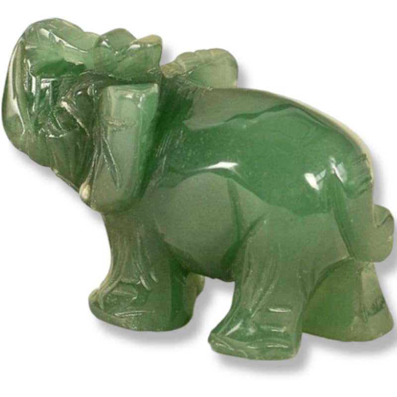 Figura decorativa elefante de piedra jade natural verde
