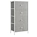 Produktbild SONGMICS Kommode, Aufbewahrungsschrank mit 4 Stoff-Schubladen, Metallrahmen, hoch und schmal, Taubengrau-cremeweiß LTS314L10