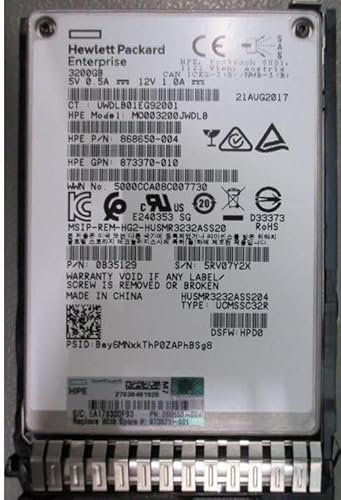 Hewlett Packard Enterprise 3.2TB SAS 12G SFF SC DS MU SSD�A873367-B21�A822790-001