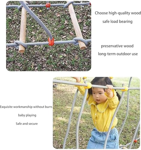 Generisch Balancierbrücke aus Holz für Kinder im Freien, Stabiler Seilschaukel-Abenteuerparcours für den Gartenspielplatz, fördert Koordination und Selbstvertrauen bei Aktivitäten im Garten
