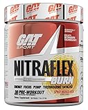 GAT Sport NITRAFLEX Burn, Pre Workout Thermogenic Powder, Spicy Mango-Rita, 30 Servings