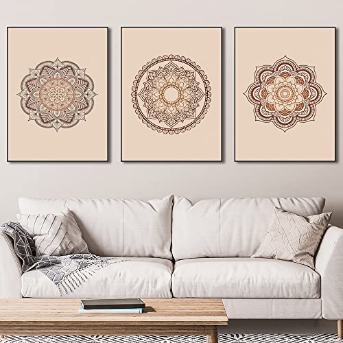 3 Pieces Of Framed Canvas Wall Art Boho Abstract Flower Artwork Pictures For Living Room Bedroom Dining Room Office Wall Decor, Size: 16" X 24" X 3 Pieces #TOP2