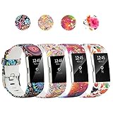 honecumi Colorful Watch Band Replacement for Fitbit Charge 2 Wrist Strap for Men & Women Quick Release Strap Band Compatible with Fitbit Charge 2 Smart Watch-Small Size -Printing