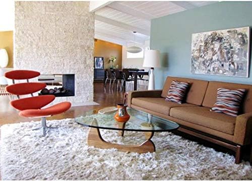 Miniatura 8 de SHISEDECO Mesa auxiliar triangular moderna de mediados de siglo solamente, 2 piezas entrelazadas con base de madera maciza, para sala de estar, área