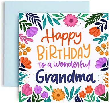 Amazon.com : Huxters Birthday Card – Grandma Birthday Cards with Floral ...