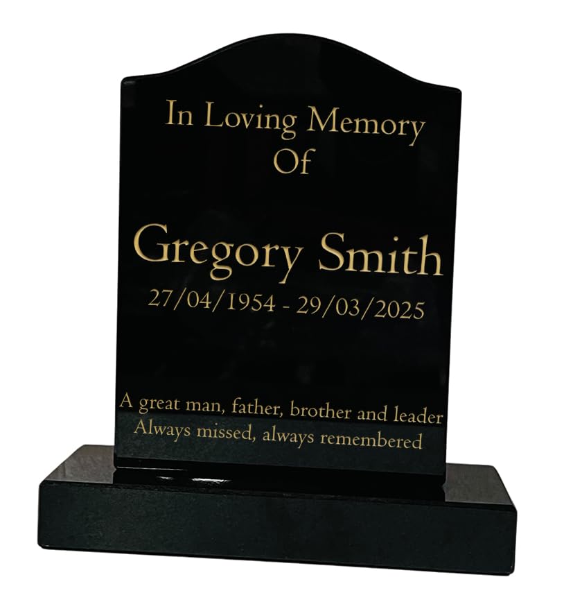 Personalised Premium Granite Memorial Headstone -Small Size -Free Personalised Engraving