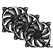 upHere Ventilatore ad Elevata Prestazione da 120 mm - Involucro Standard - utilizzo Versatile - Estremamente Silenzioso ed efficiente (3 Pezzi),12BK3-3
