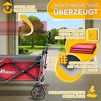 TRESKO® Bollerwagen Faltbar mit Dach, Kühlfach & Seitenrollos bis 150kg – Ansicht 8