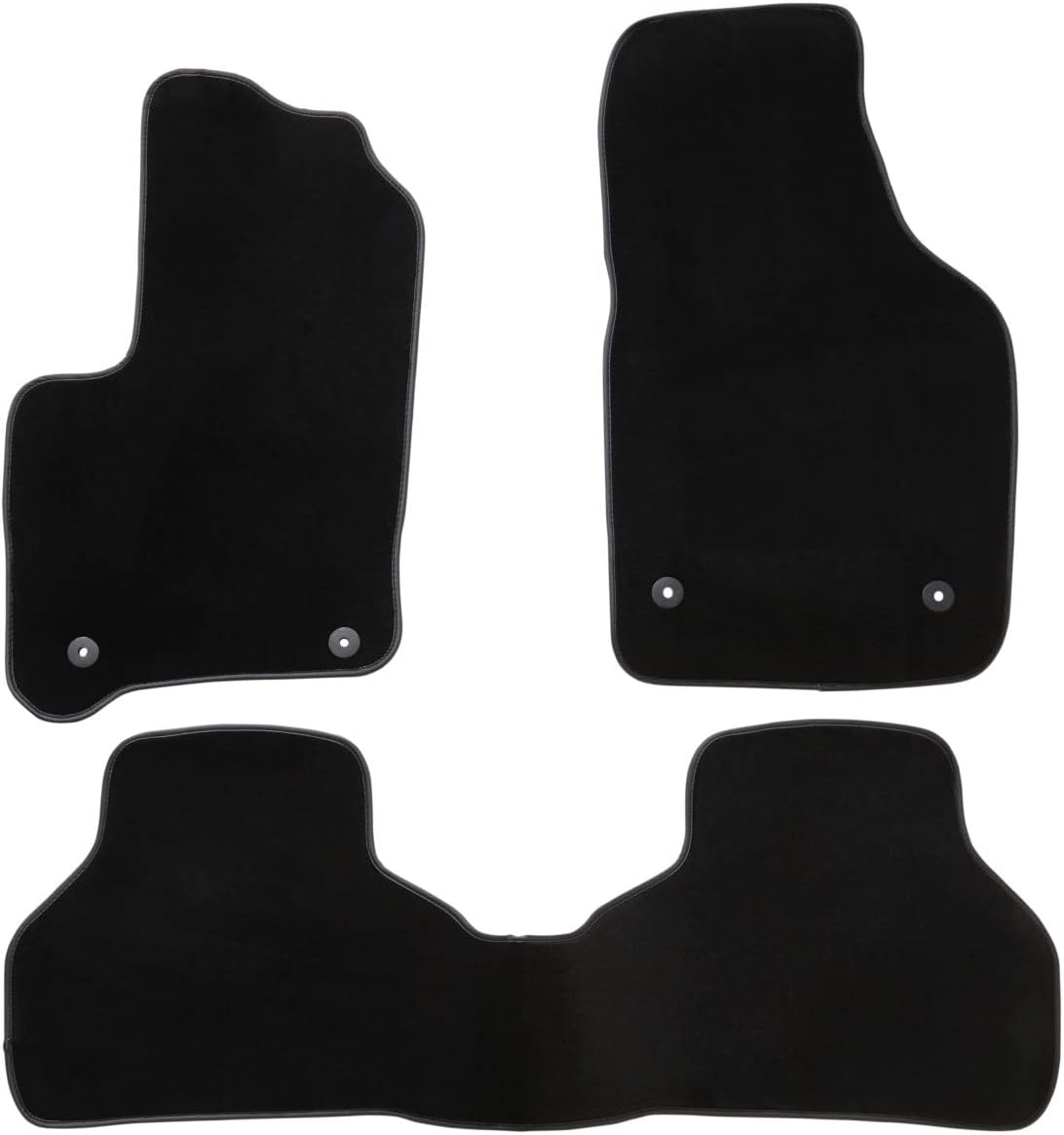 DBS 1764122 Car Floor mat - Custom Made - 3 Pieces - Anti-Slip Carpet 1000g/m² - Velours Finish - Range Luxe - Steering Wheel Left