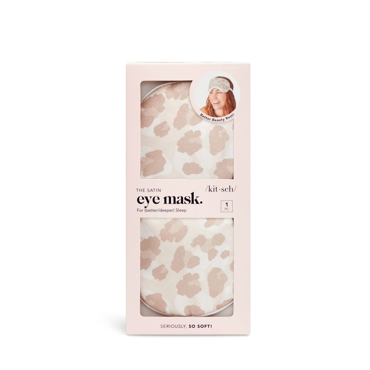 Kitsch Satin Sleep Mask - Eye Mask for Sleeping | Softer Than Silk Eye Sleeping Mask | Satin Blindfold & Sleep Masks for Women | Eyemask & Eye Cover for Sleeping | Sleep Eye Masks for Women (Leopard)