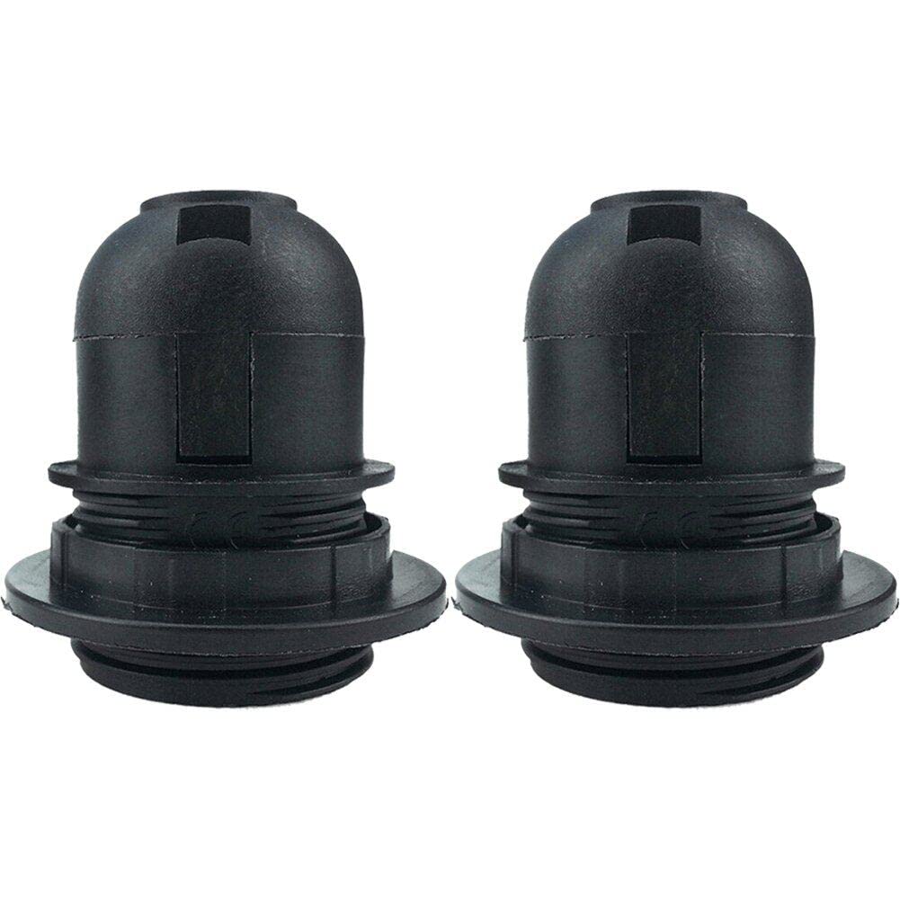Hrippy Screw Light Bulb Holder 2pcs E27 Plastic Lampholders for Bulbs Socket White Black Snap-on Half Tooth Lighting Accessories