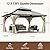 Raysfung 13'x15' Wood Gazebo,Outdoor Hardtop Gazebo with Galvanized Steel Double Roof, Wooden Frame Gazebo with Netting and Curtains for Patio Backyard Deck
