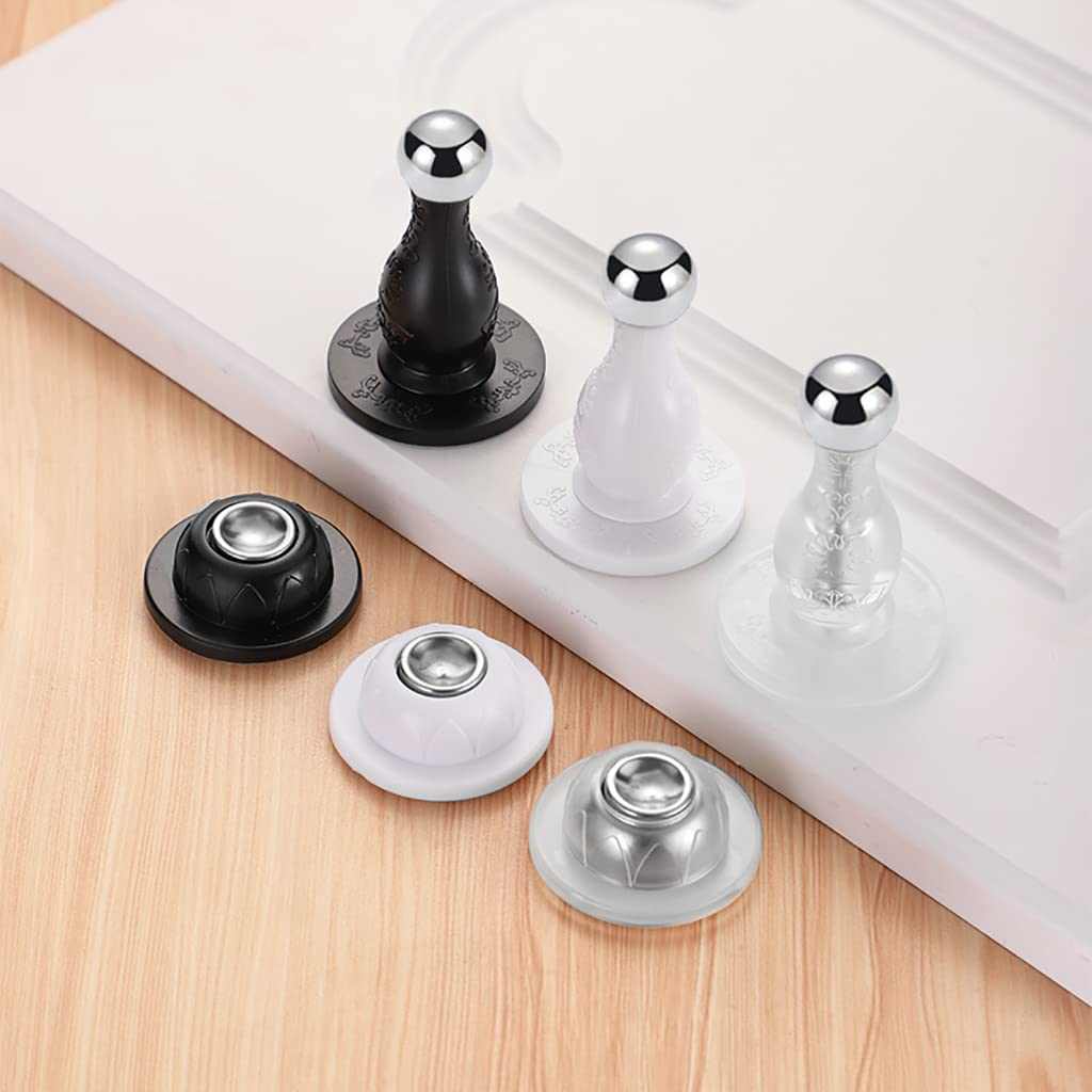 topes de Puerta, Tope de Puerta, Piso magnético montado en la Pared Silicona Acero Inoxidable Autoadhesivo, Soporte Resistente(Transparent)