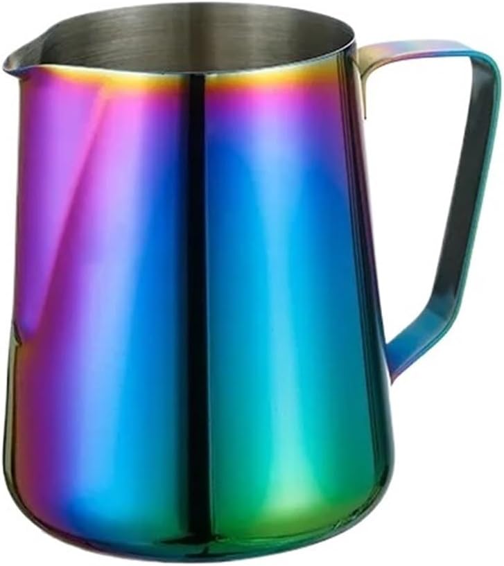 350/600/900ML Coffee Milk Pull Flower Cup Non-Stick Steaming Frothing Pitcher Cappuccino Latte Jug(900ML No Scale)