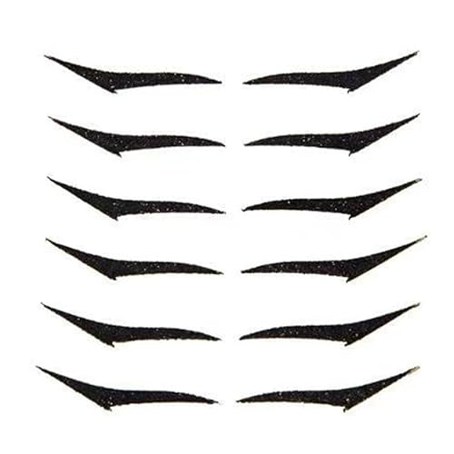 6 pares de calcomanías de maquillaje reutilizables, calcomanías adhesivas para delineadores de ojos, estilo ojo de gato instantáneo con varios