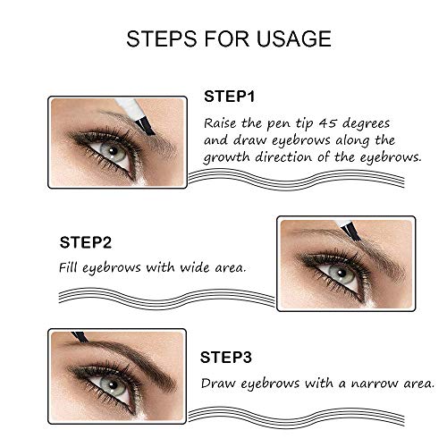 Devimic Eyebrow Tattoo Pen, Microblading Eyebrow Pencil, With A Micro-Fork Tip Applicator, Create Natural Looking Eyebrows, Easy To Use And Stays All Day (Brown) #TOP6
