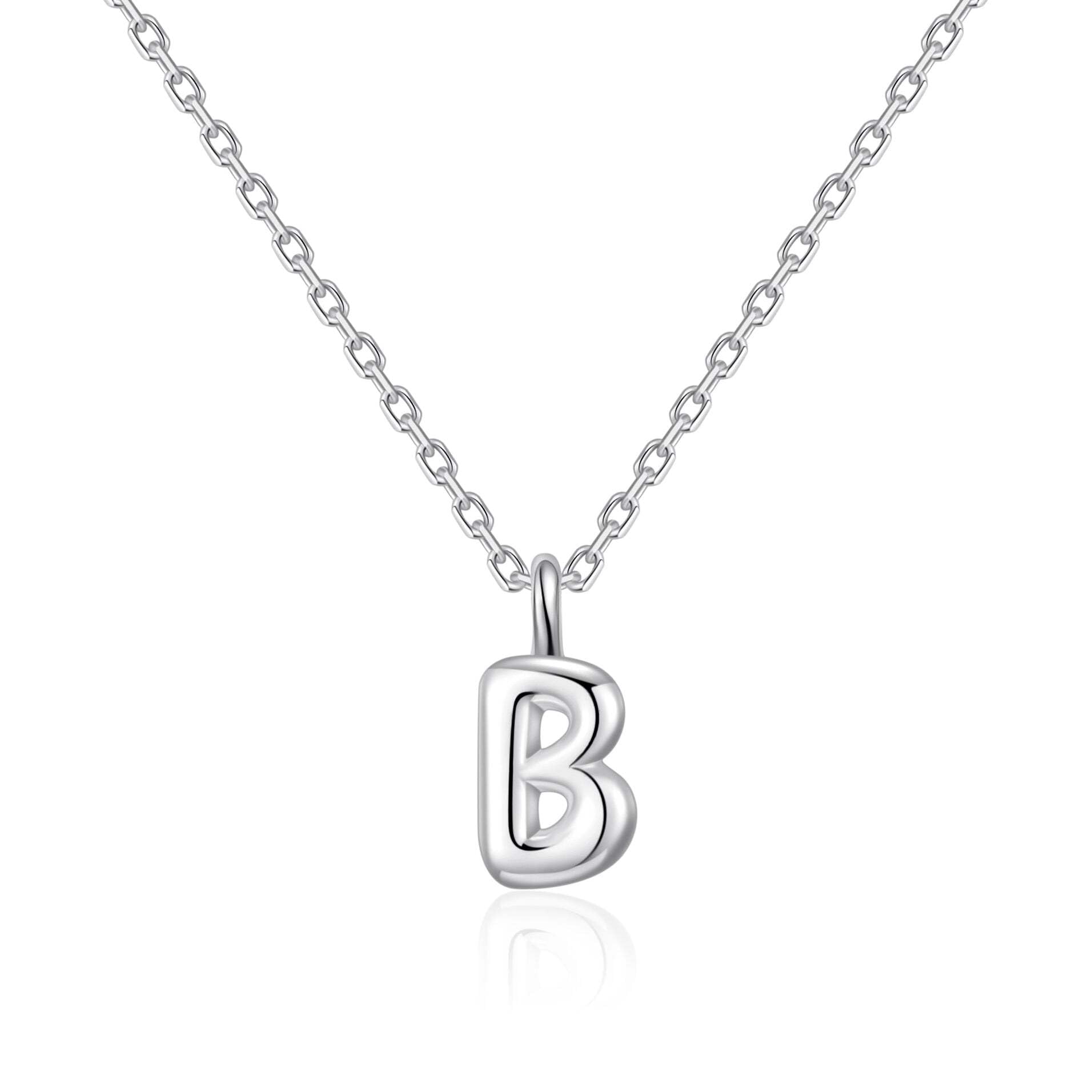 Collar de plata de ley inicial B regalo de cumpleaños para niños 8