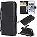 Produktbild Artfeel Flip Brieftasche Hülle für iPhone 5S/5, iPhone SE2/SE Premium PU Leder Handyhülle mit Kartenhalter,Retro Bookstyle Stand Abdeckung mit Magnetverschluss Handschlaufe Hülle-Schwarz