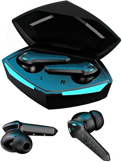 Bluetooth 5.2 Wireless Earbuds Gaming Earphones, 45ms Low Latency Stereo HIFI Sound Quality & Deep Bass Earphone, True Wireless Earbuds for Android and IPhone (Black)
